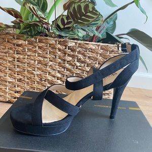Black Suede Strappy Heels